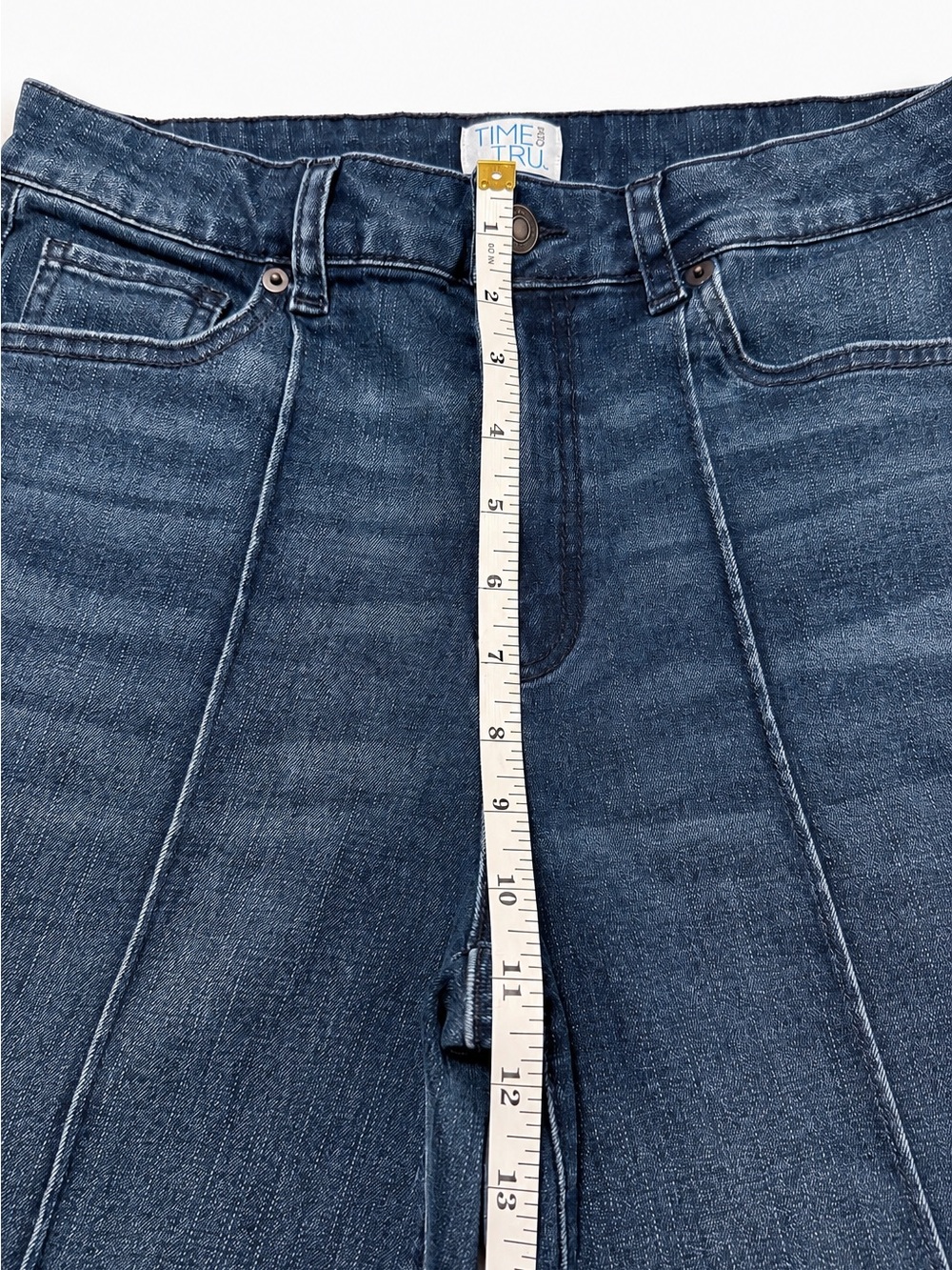Time and Tru Women’s High Rise Wide Leg Seam Jeans Size 8 Dark Wash - Picture 8 of 9